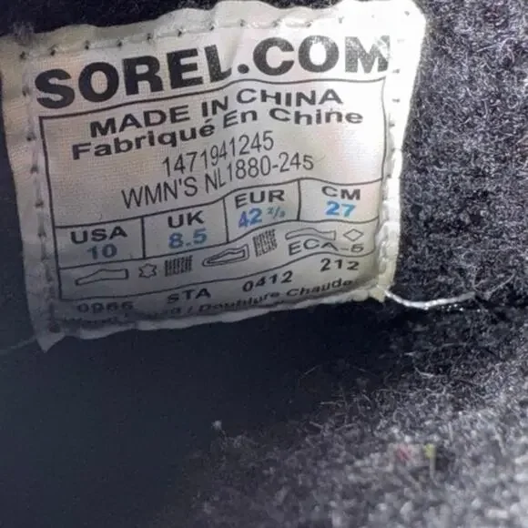 Sorel Chipahko Felt Wool Leather Buckle Tall Boots Brown & Grey Women's 10 - Picture 7 of 7